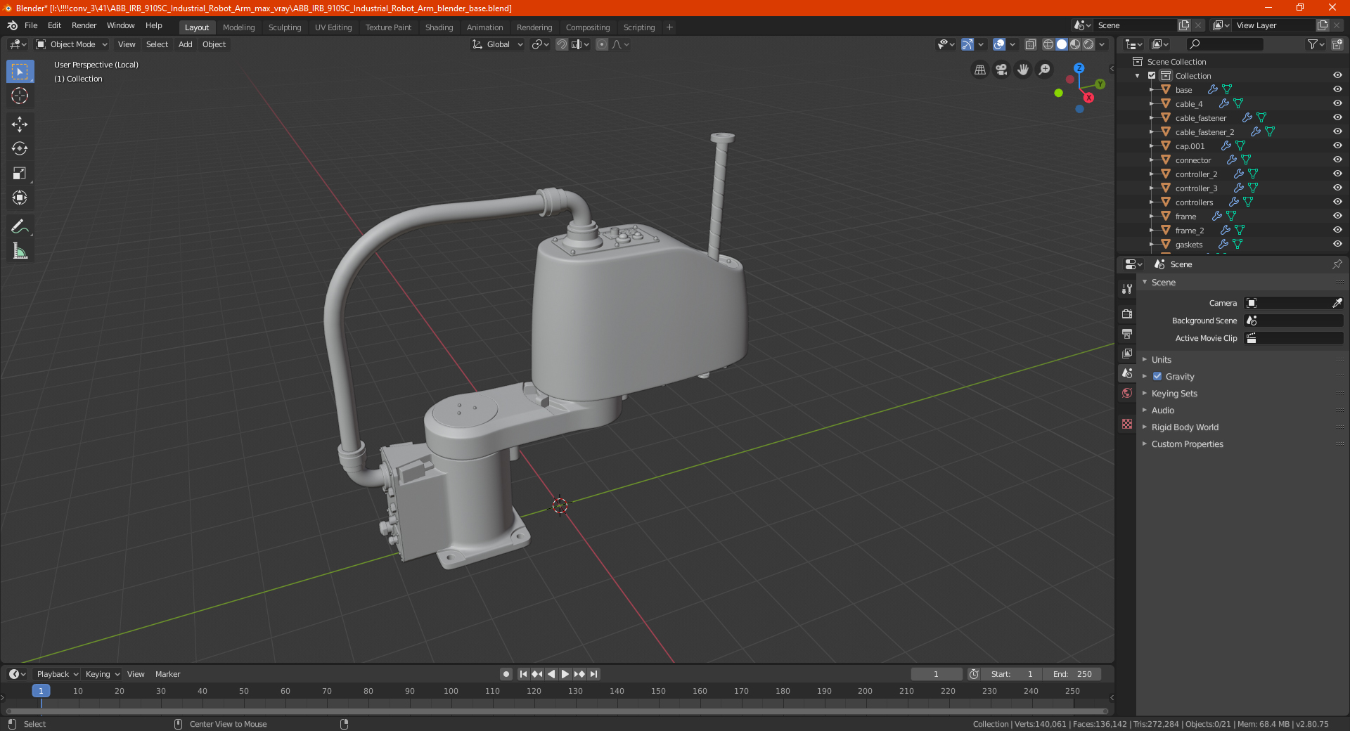 ABB IRB 910SC Industrial Robot Arm 3D model
