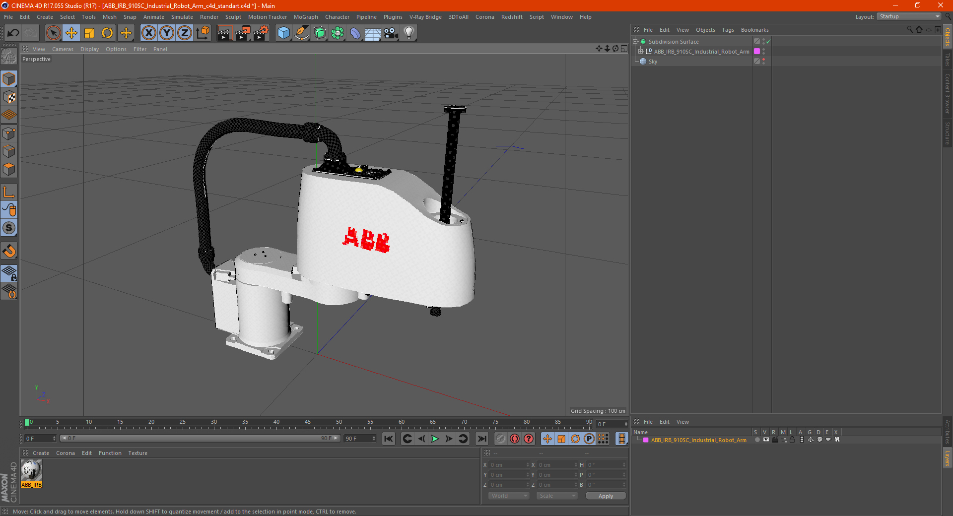ABB IRB 910SC Industrial Robot Arm 3D model