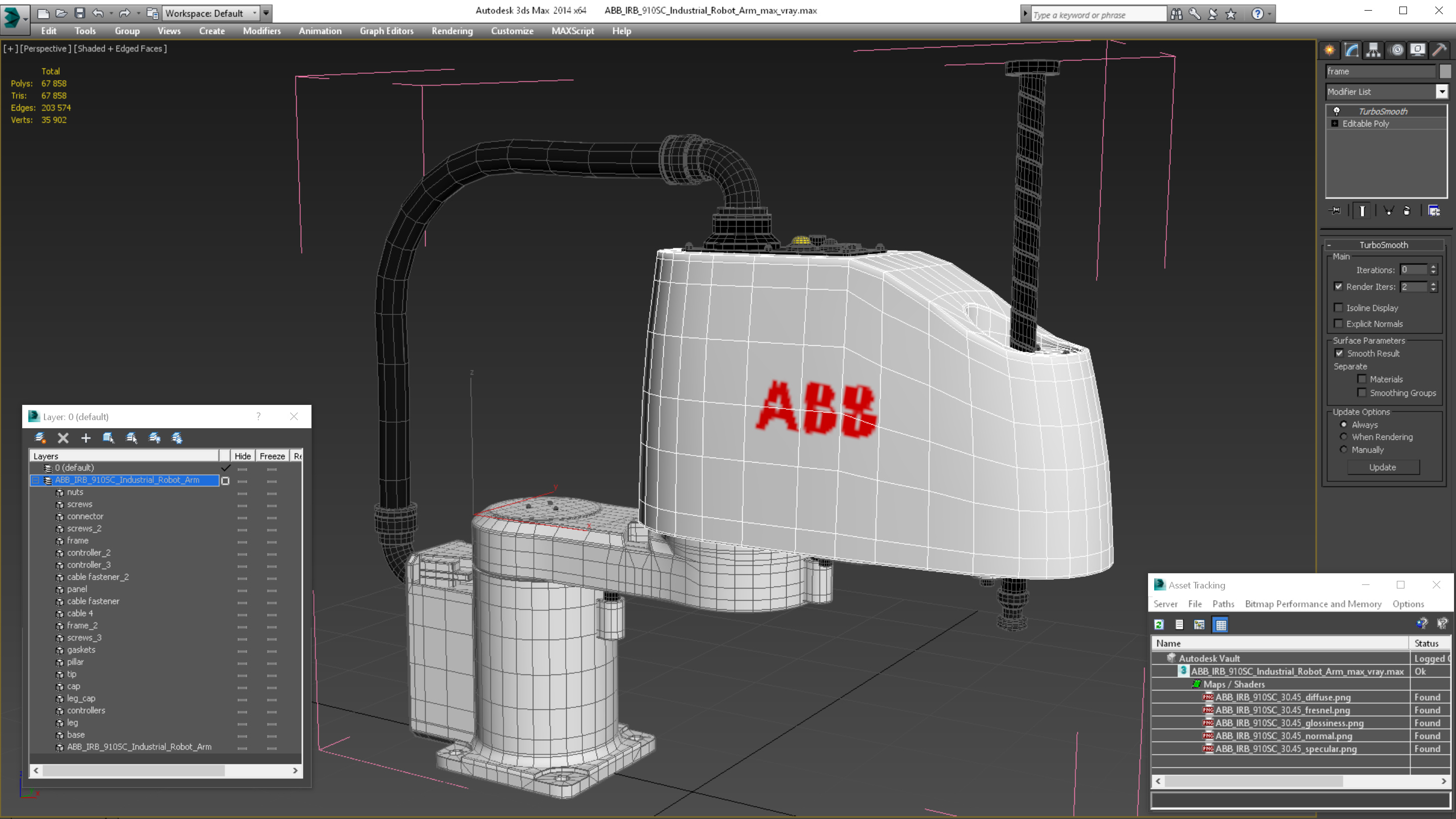 ABB IRB 910SC Industrial Robot Arm 3D model