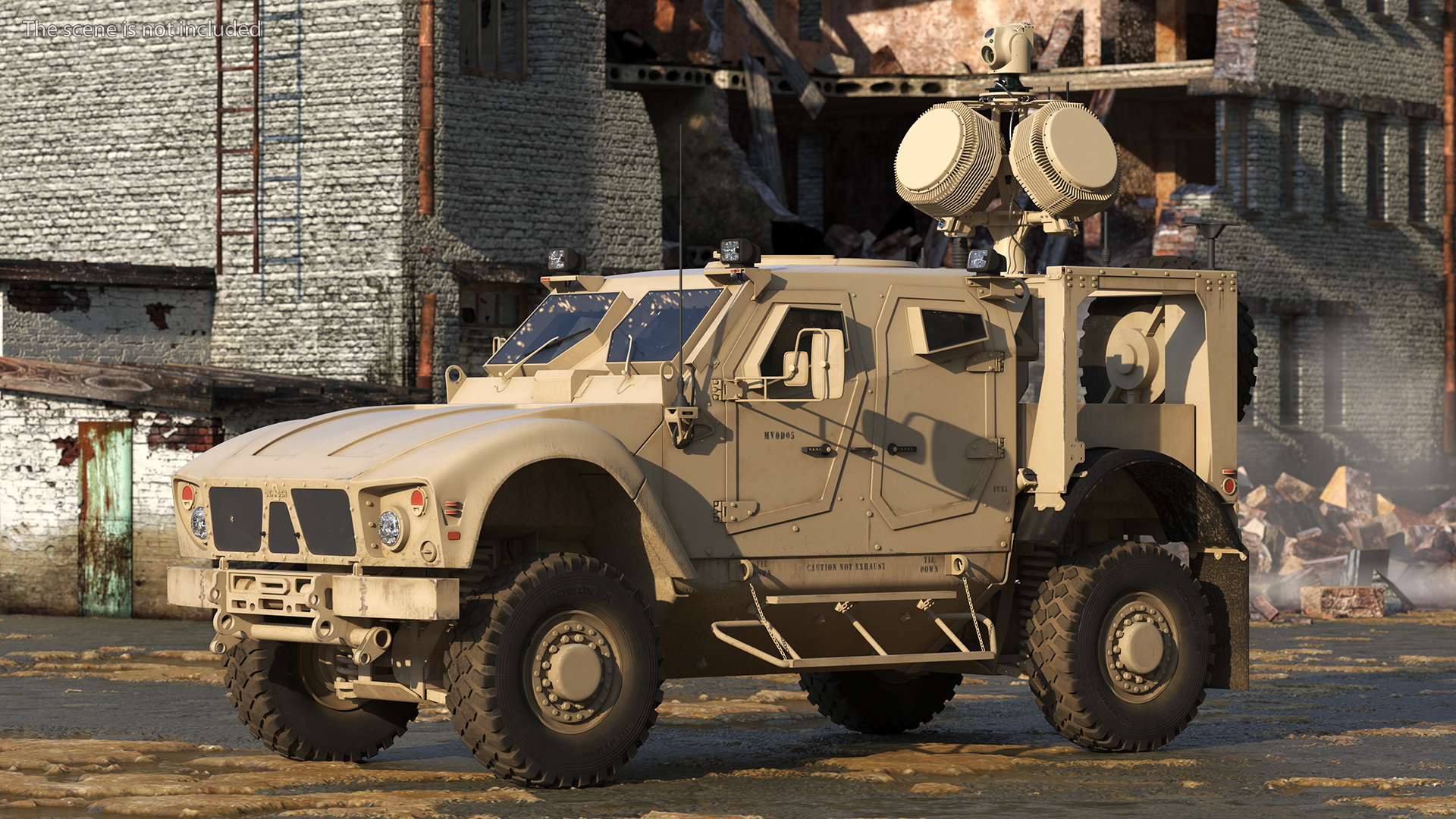 3D Oshkosh M-ATV with X-MADIS Anti Drone System Rigged