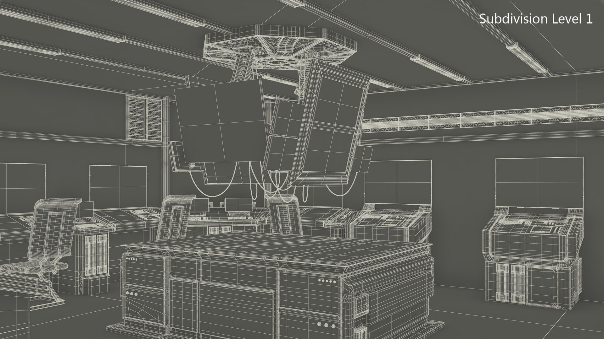 Sci Fi Command Room Blue 3D model