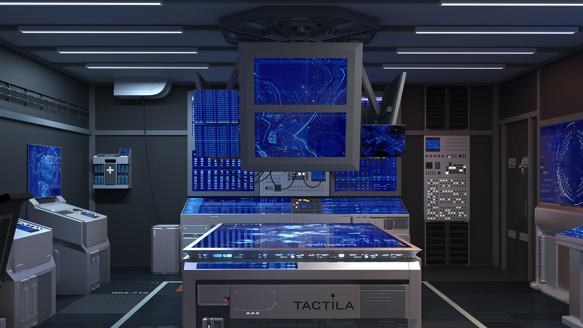 Sci Fi Command Room Blue 3D model