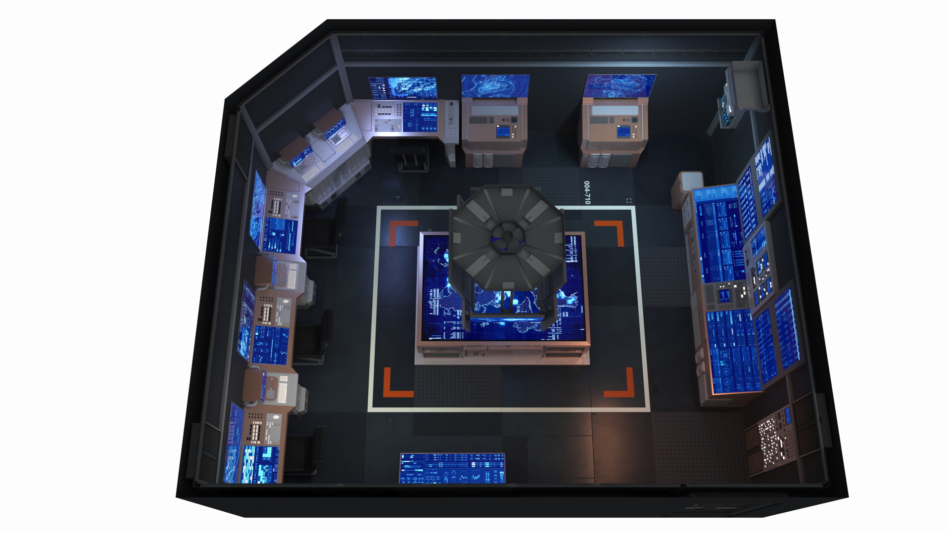 Sci Fi Command Room Blue 3D model