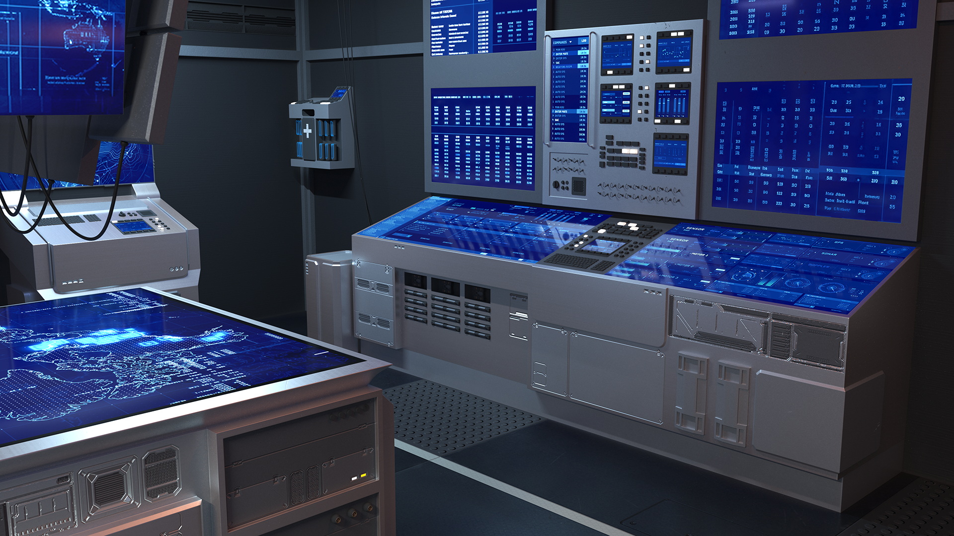 Sci Fi Command Room Blue 3D model