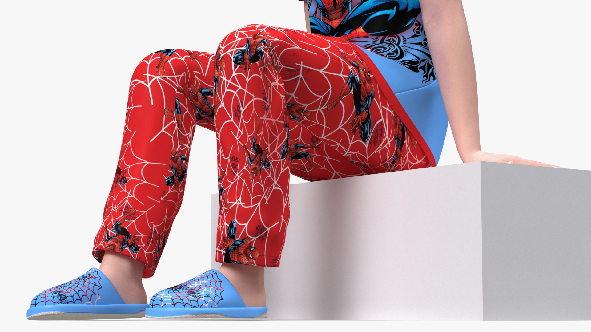 3D Sitting Child Boy Home Style model