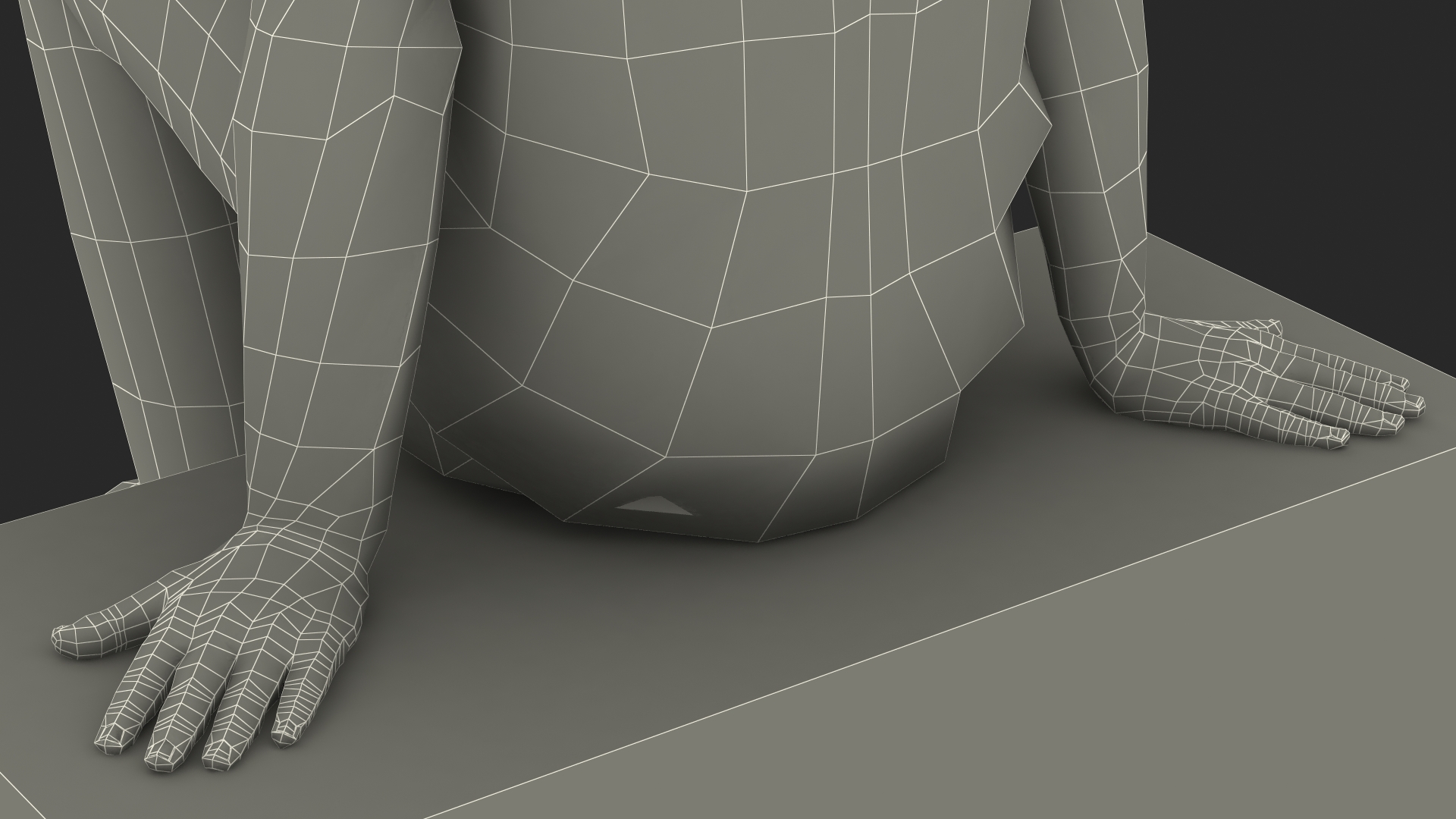 3D Sitting Child Boy Home Style model
