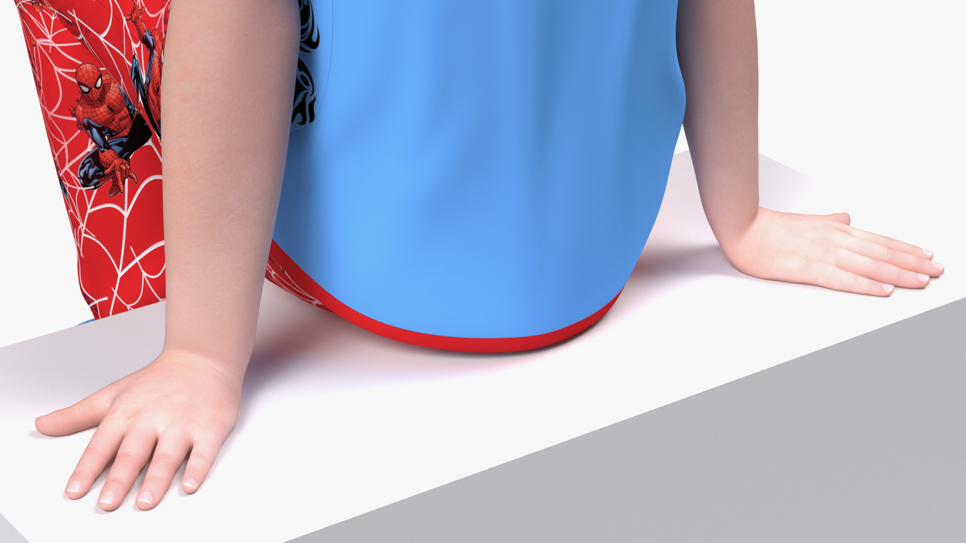 3D Sitting Child Boy Home Style model