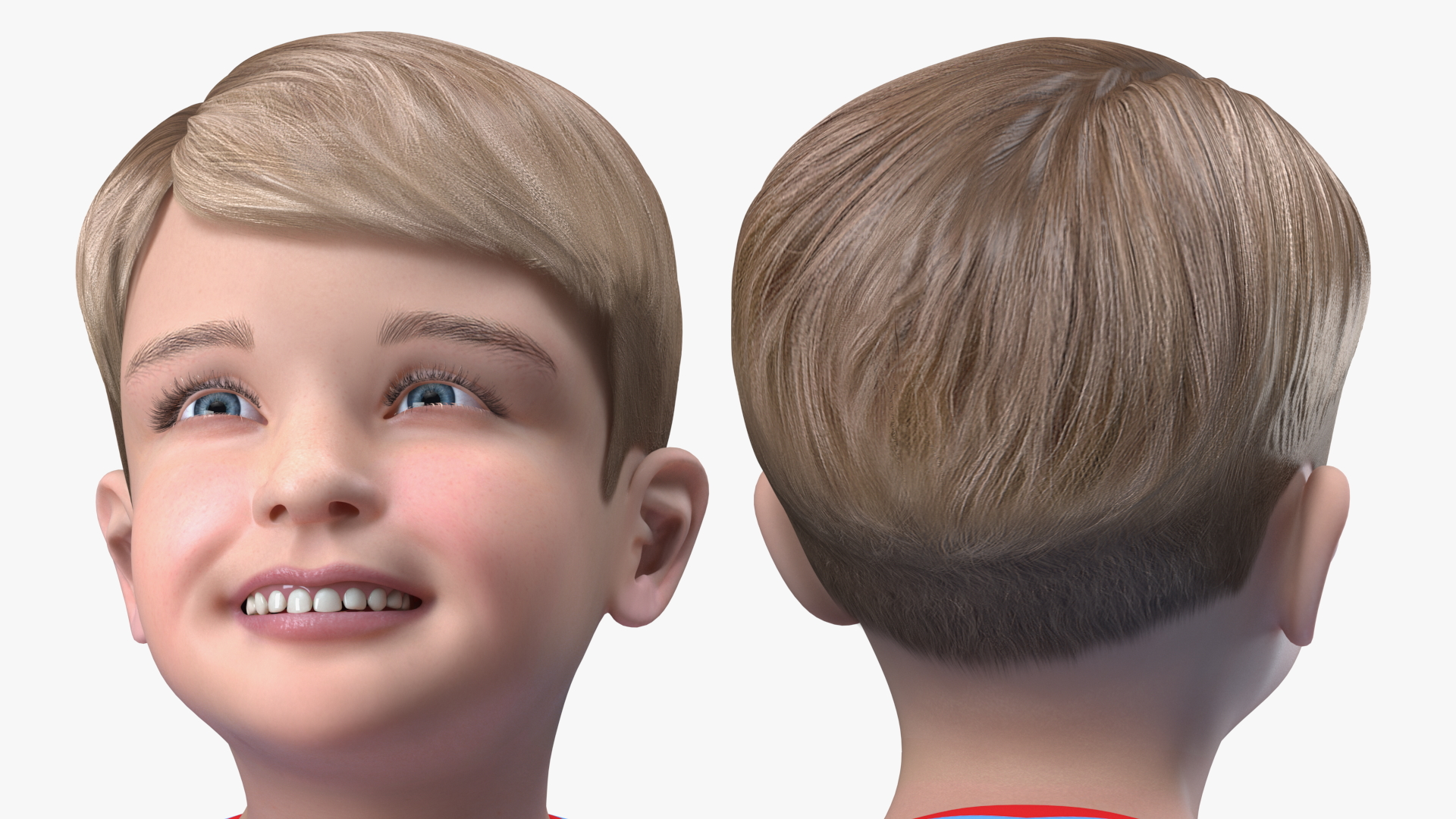 3D Sitting Child Boy Home Style model