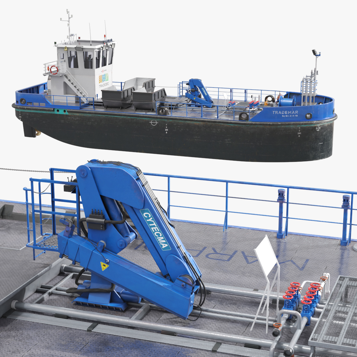 SYM Naval TM-083-23 Small Oil Tanker Ship - Simplified