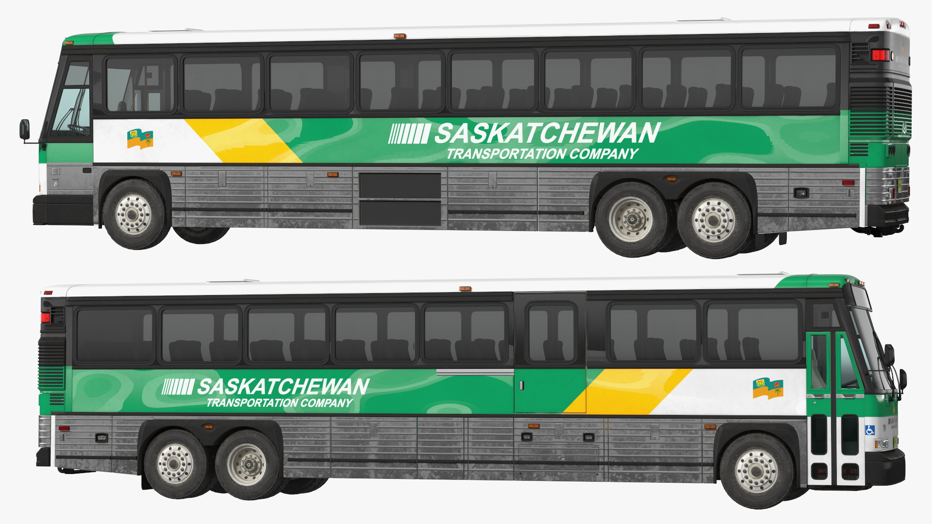 3D model Intercity Bus MCI 102DL3 Simple Interior