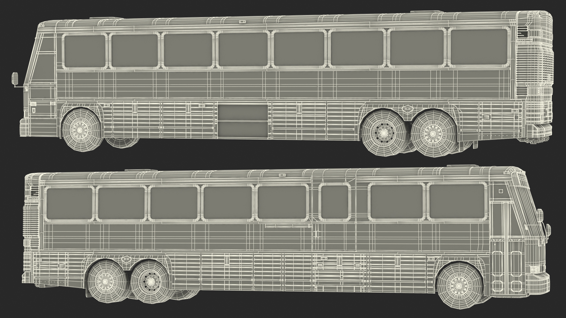 3D model Intercity Bus MCI 102DL3 Simple Interior
