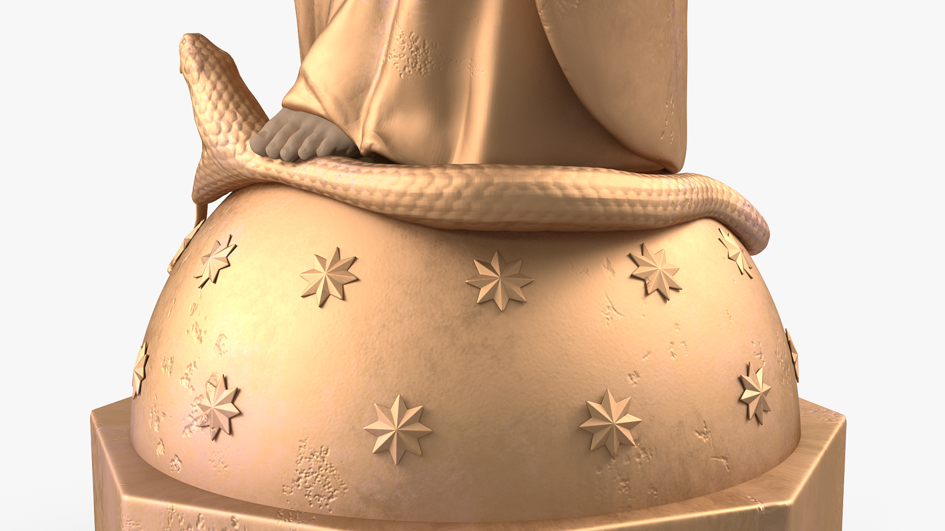 3D Madonna Virgin Mary Statue Golden model