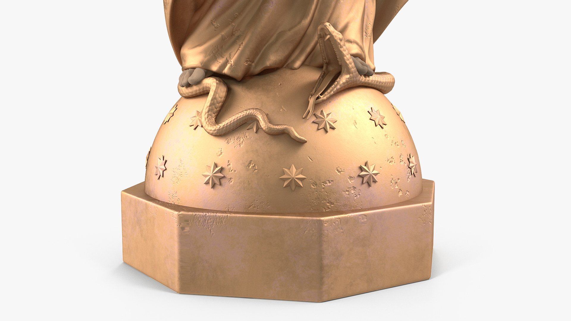3D Madonna Virgin Mary Statue Golden model