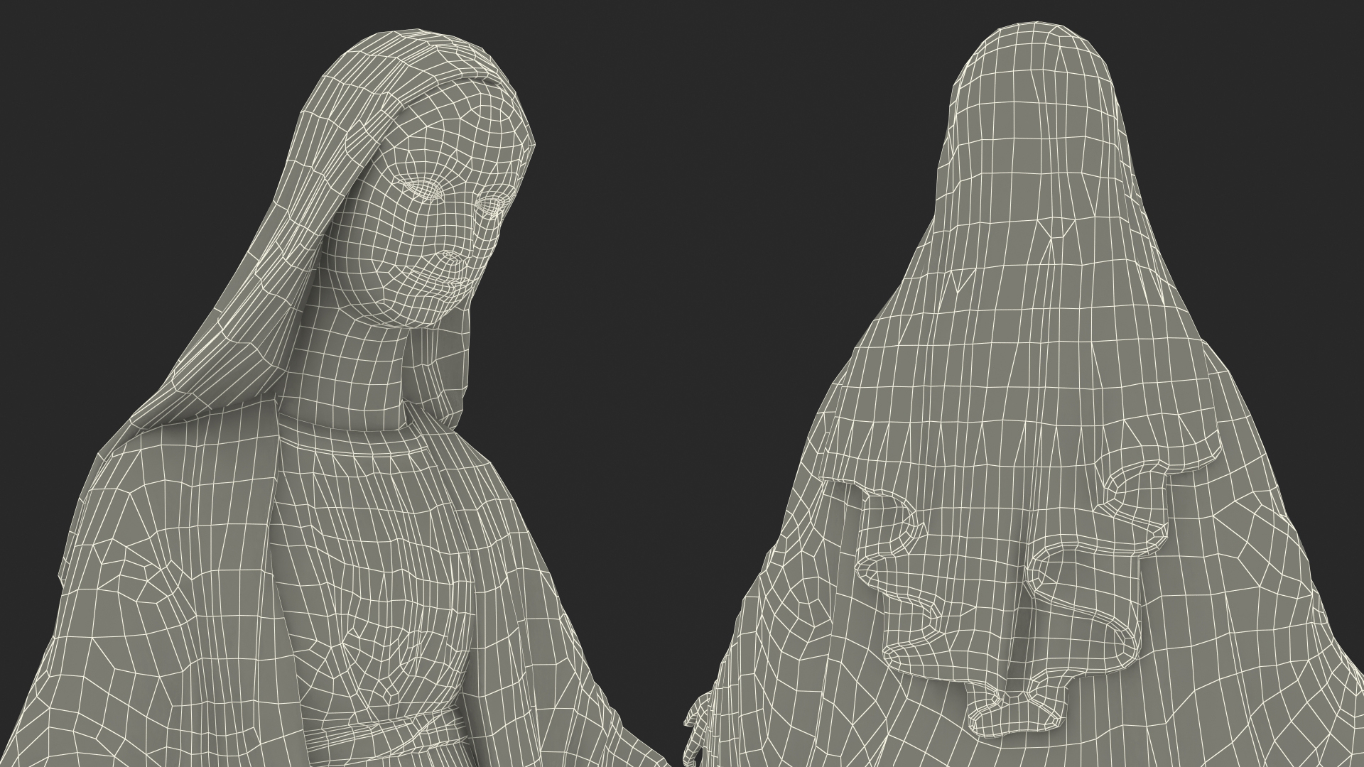 3D Madonna Virgin Mary Statue Golden model