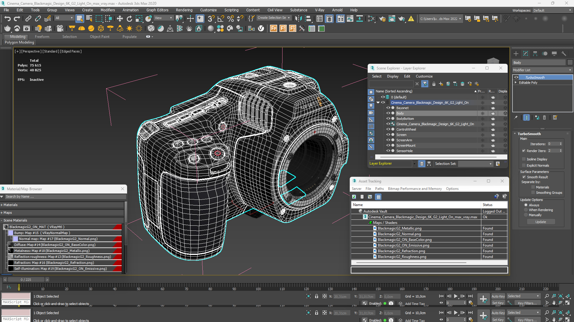 3D Cinema Camera Blackmagic Design 6K G2 Light On