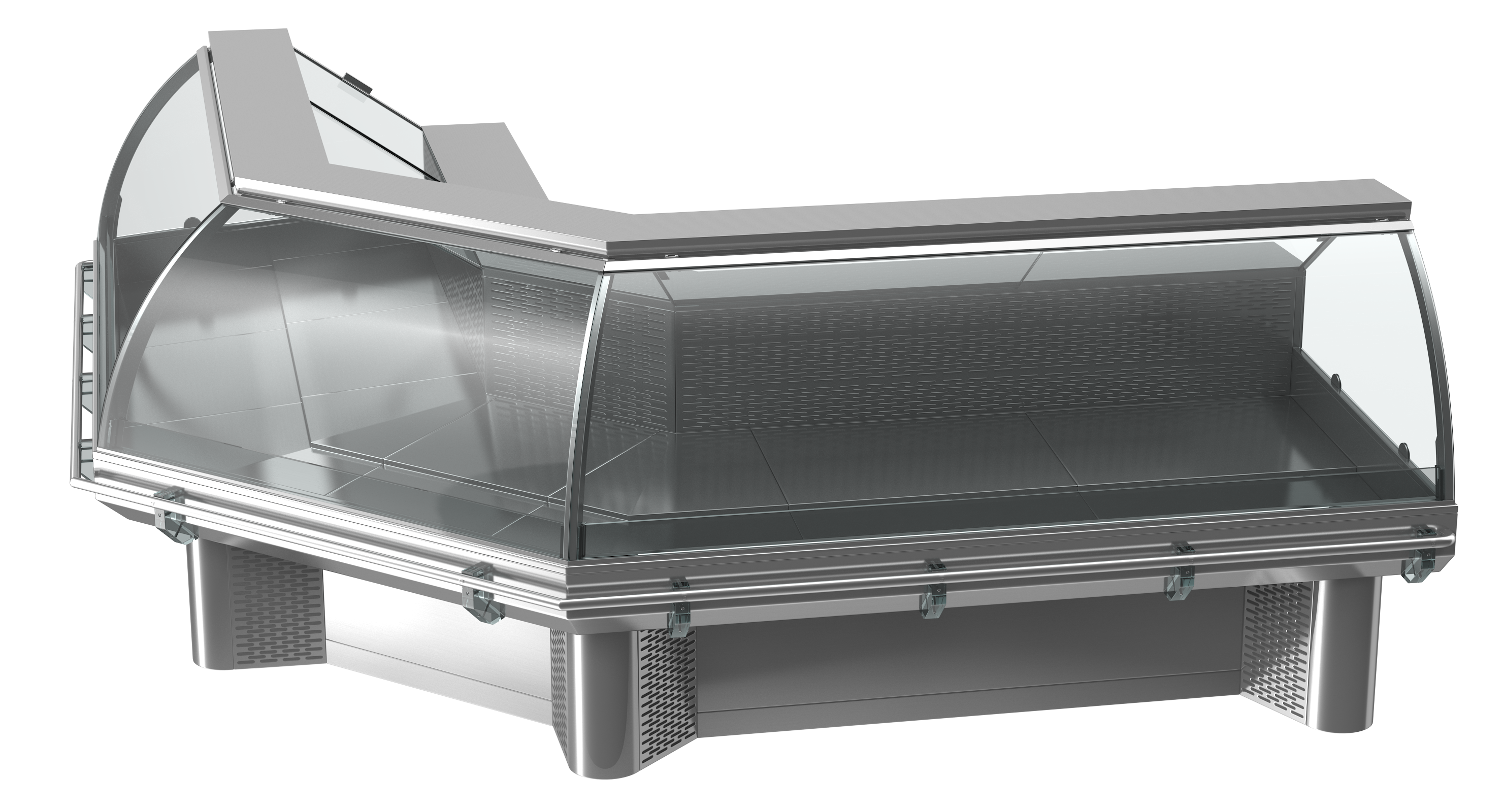Bend Glass Meat Display Counter 3D Model, view 4