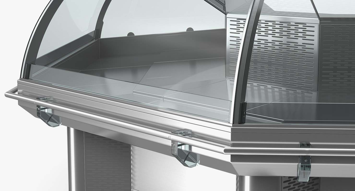 3D Bend Glass Meat Display Counter