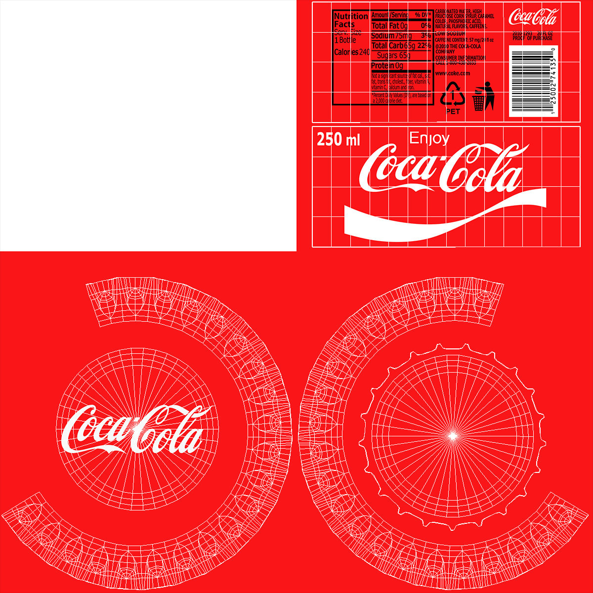 Coca Cola Glass Bottle 3D