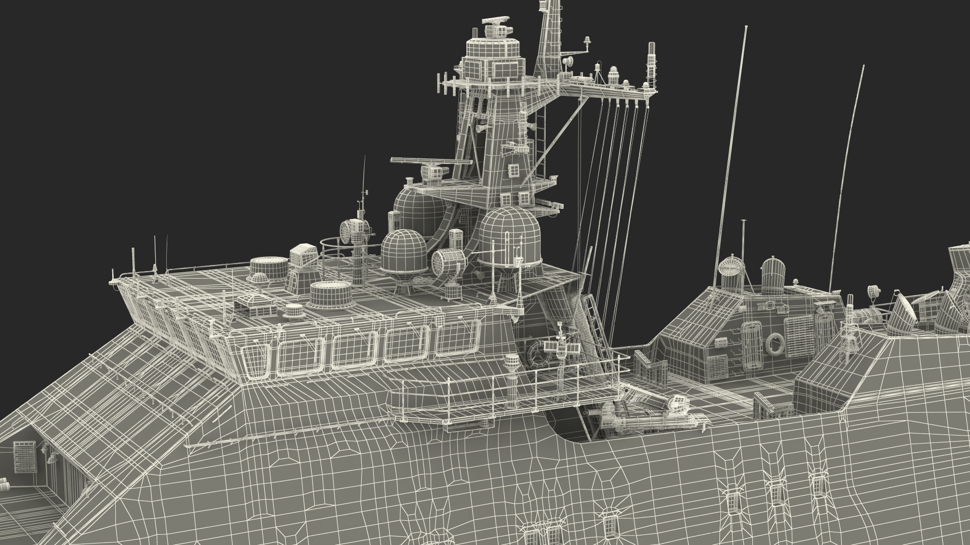 3D Coast Guard Ship with Helicopter Rigged for Maya model