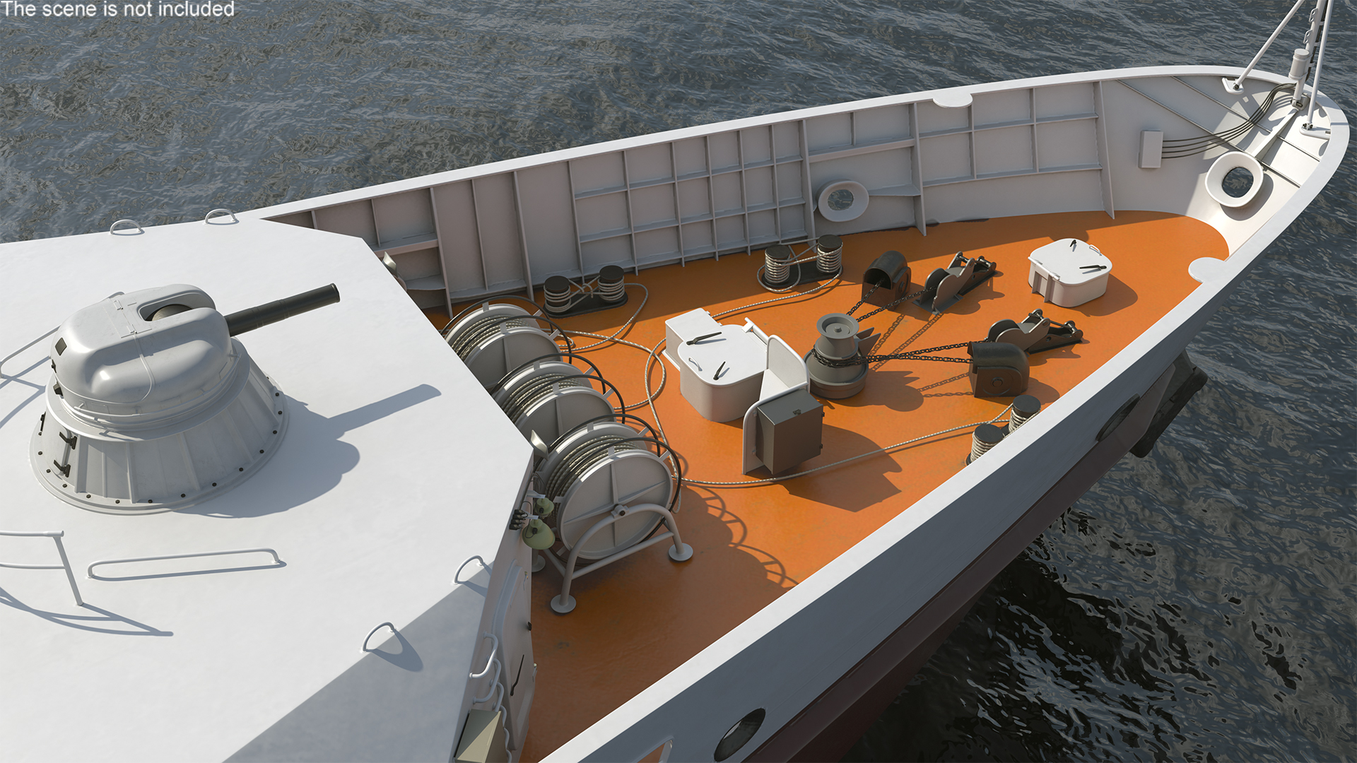 3D Coast Guard Ship with Helicopter Rigged for Maya model