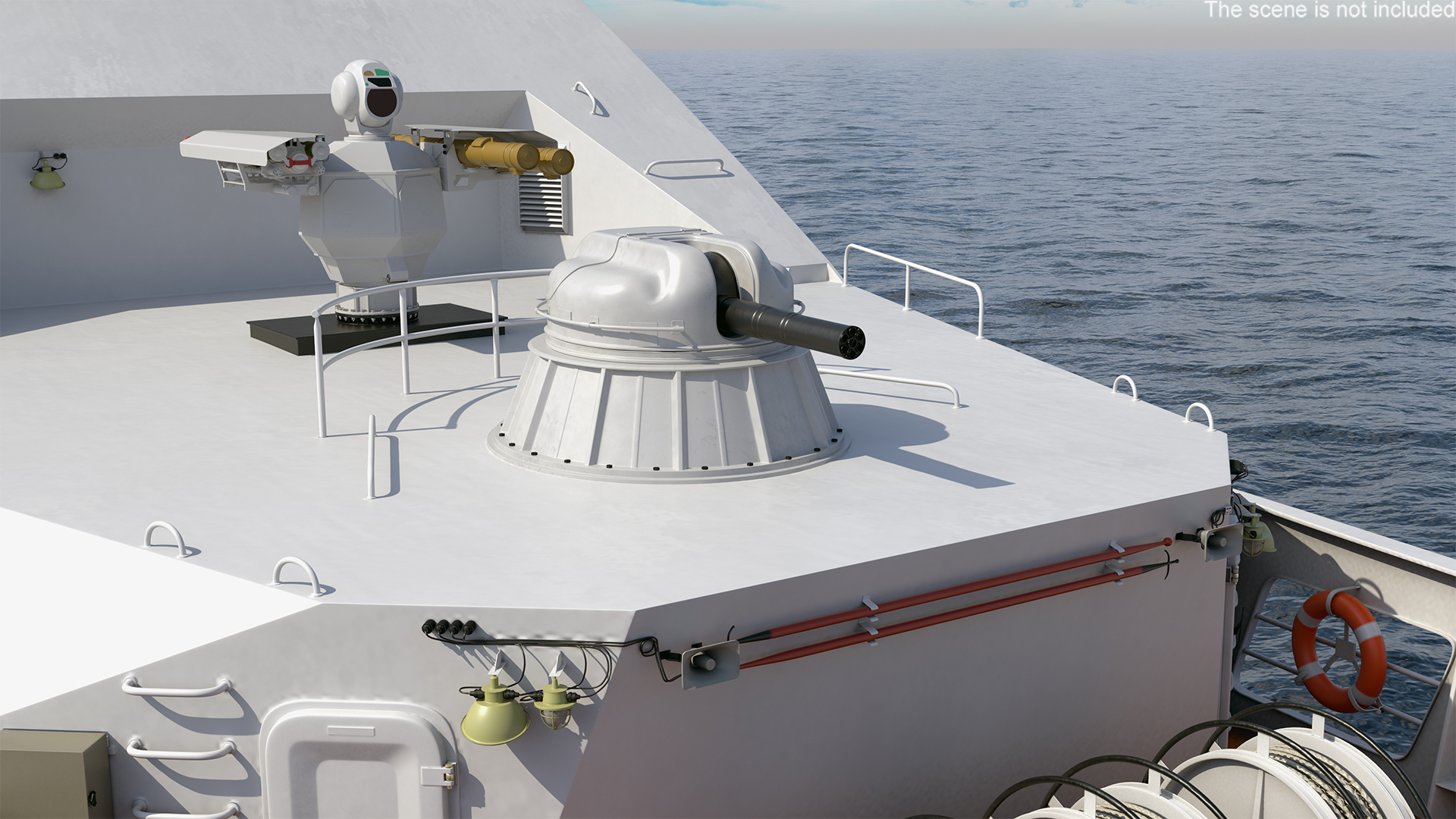 3D Coast Guard Ship with Helicopter Rigged for Maya model