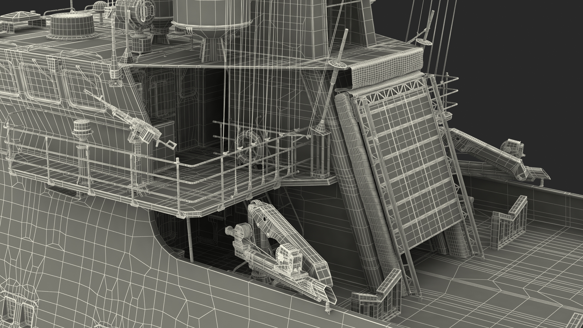 3D Coast Guard Ship with Helicopter Rigged for Maya model