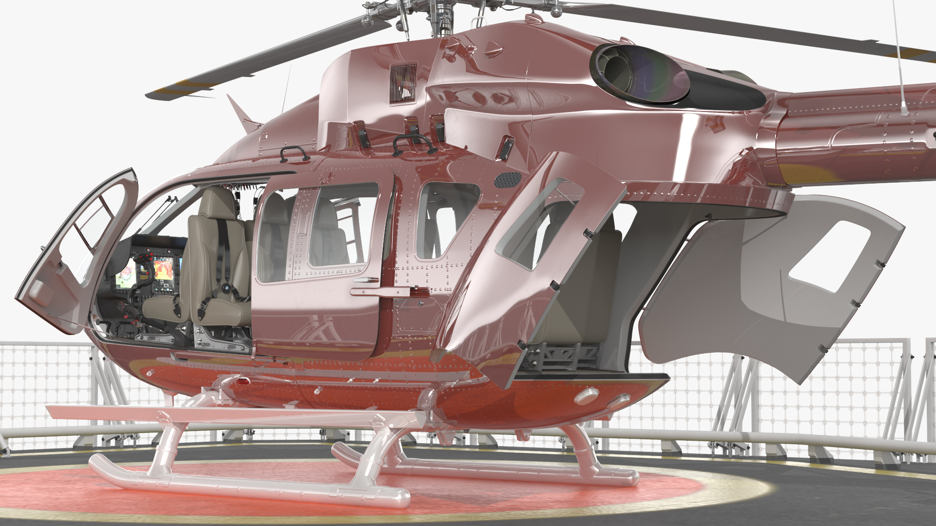 3D Coast Guard Ship with Helicopter Rigged for Maya model