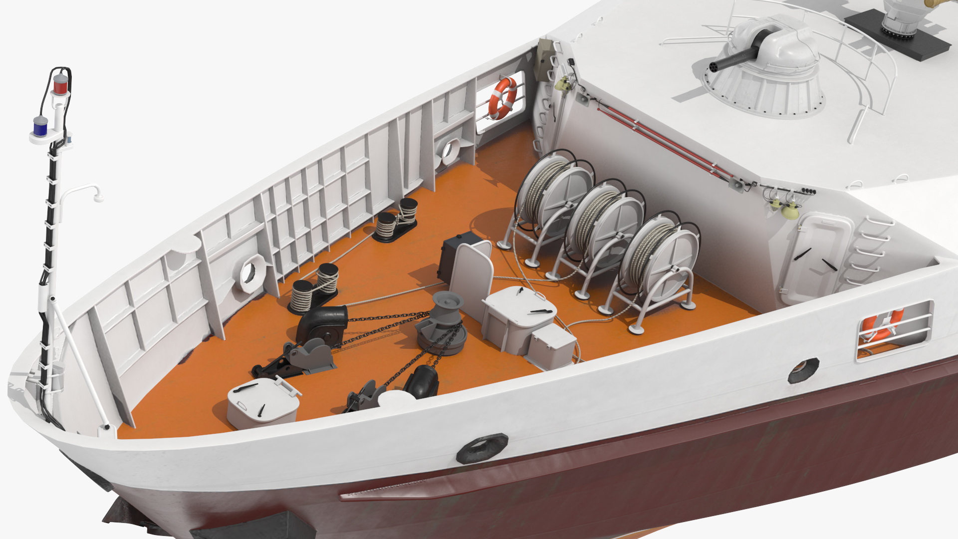 3D Coast Guard Ship with Helicopter Rigged for Maya model