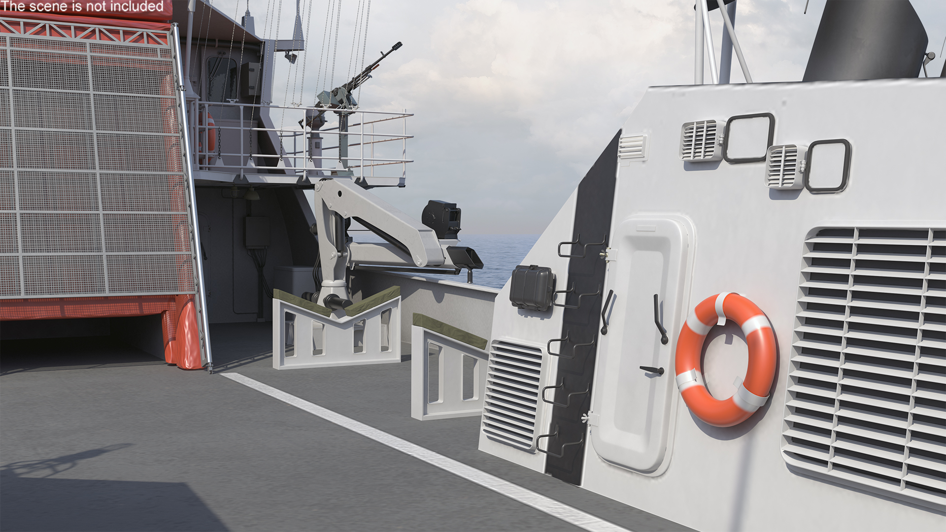 3D Coast Guard Ship with Helicopter Rigged for Maya model