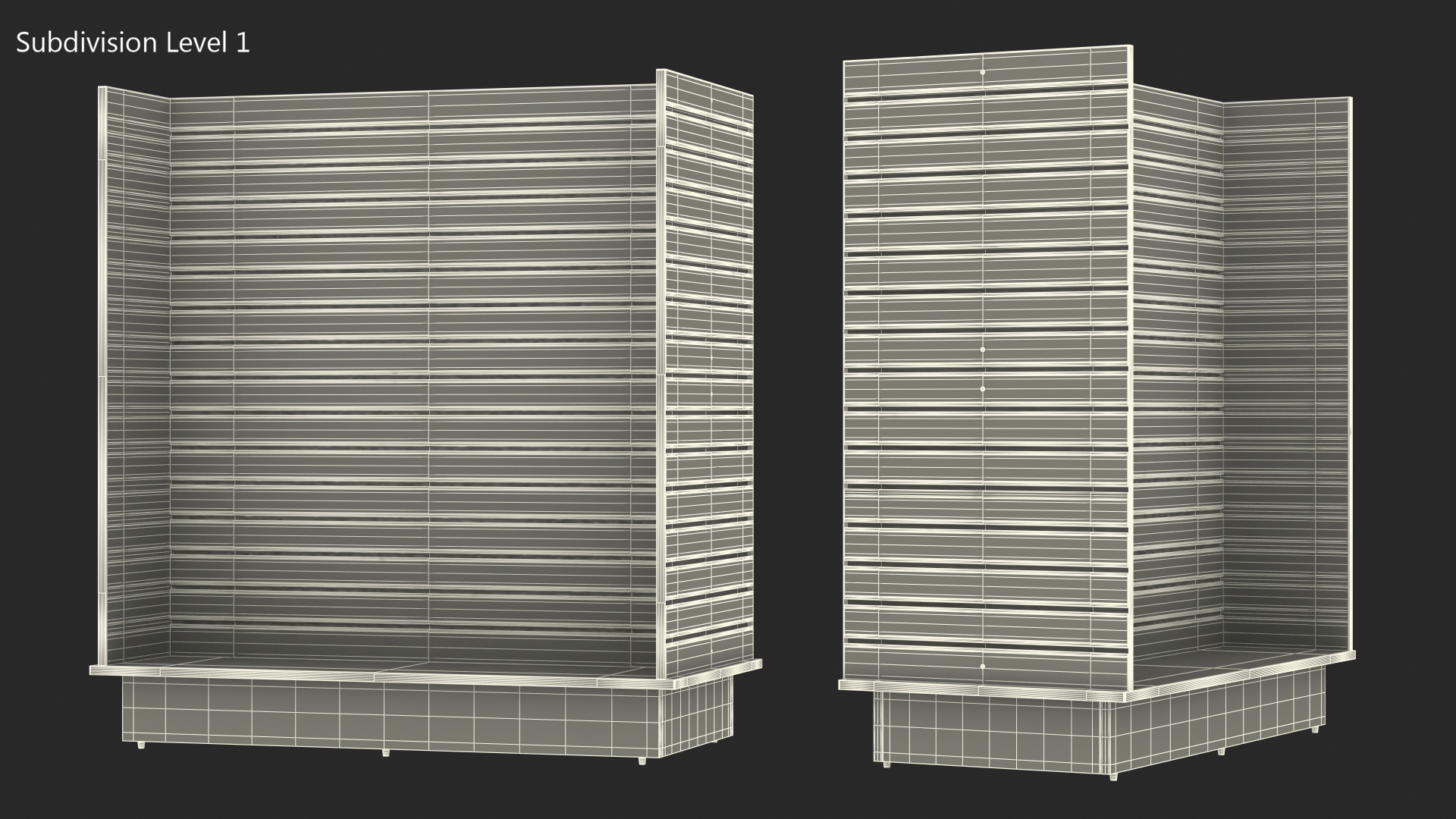 3D model Freestanding Slatwall Display White