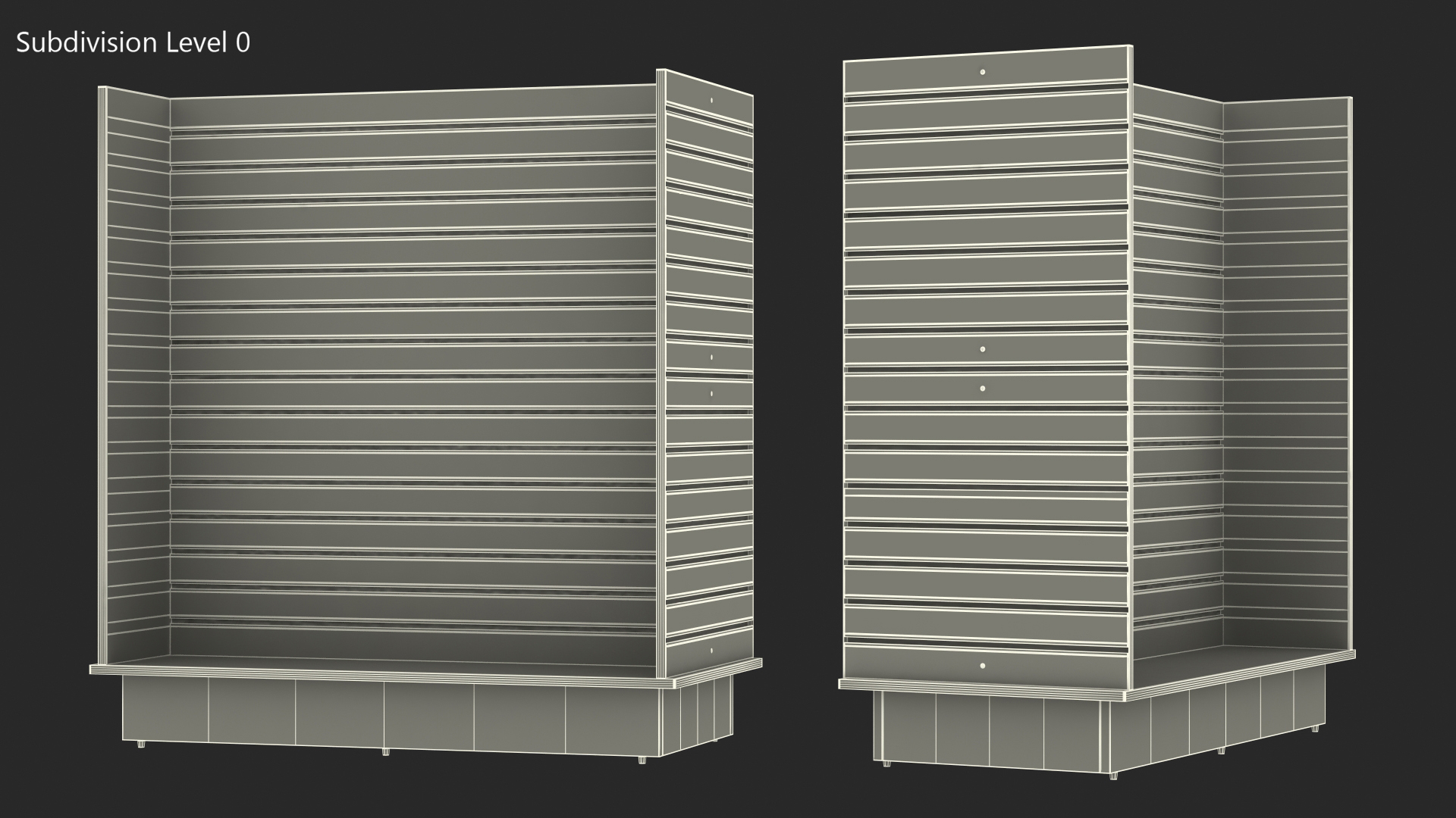 3D model Freestanding Slatwall Display White
