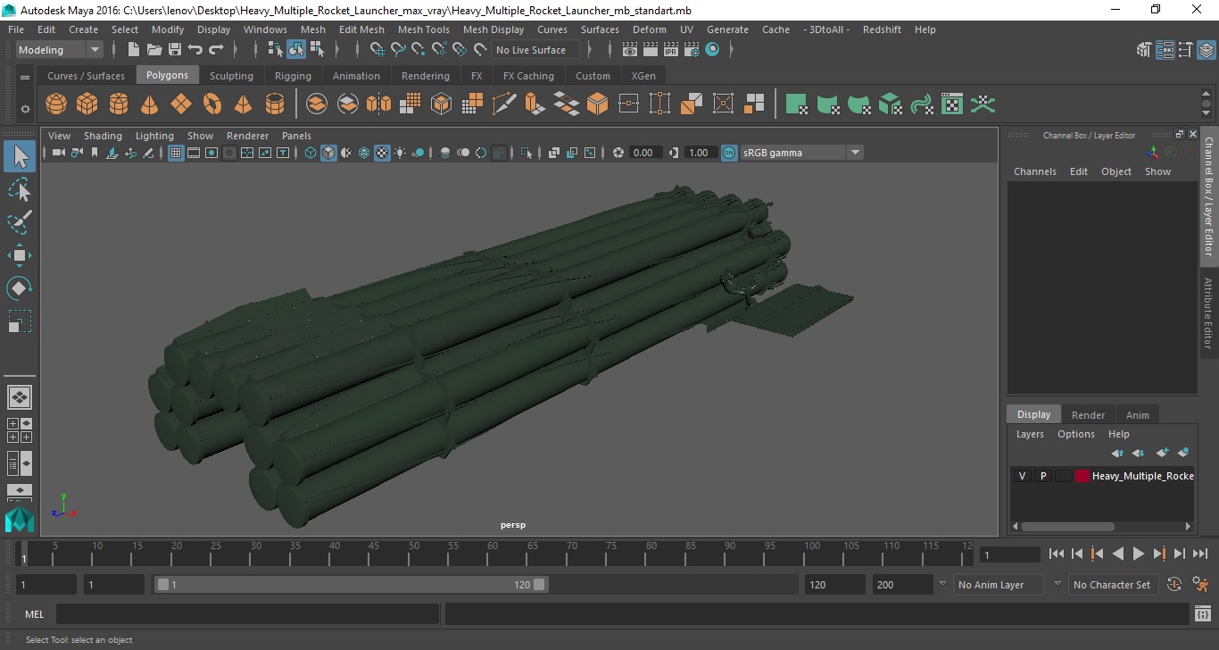 3D model Heavy Multiple Rocket Launcher