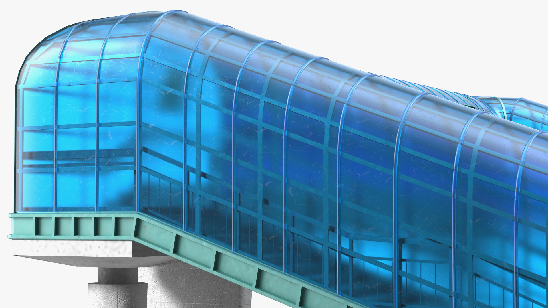 Above Ground Pedestrian Crossing 2-lane Road 3D model