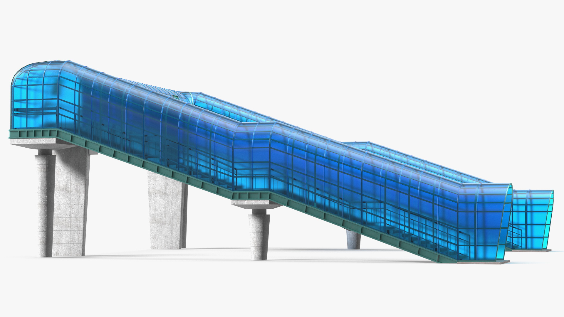 Above Ground Pedestrian Crossing 2-lane Road 3D model