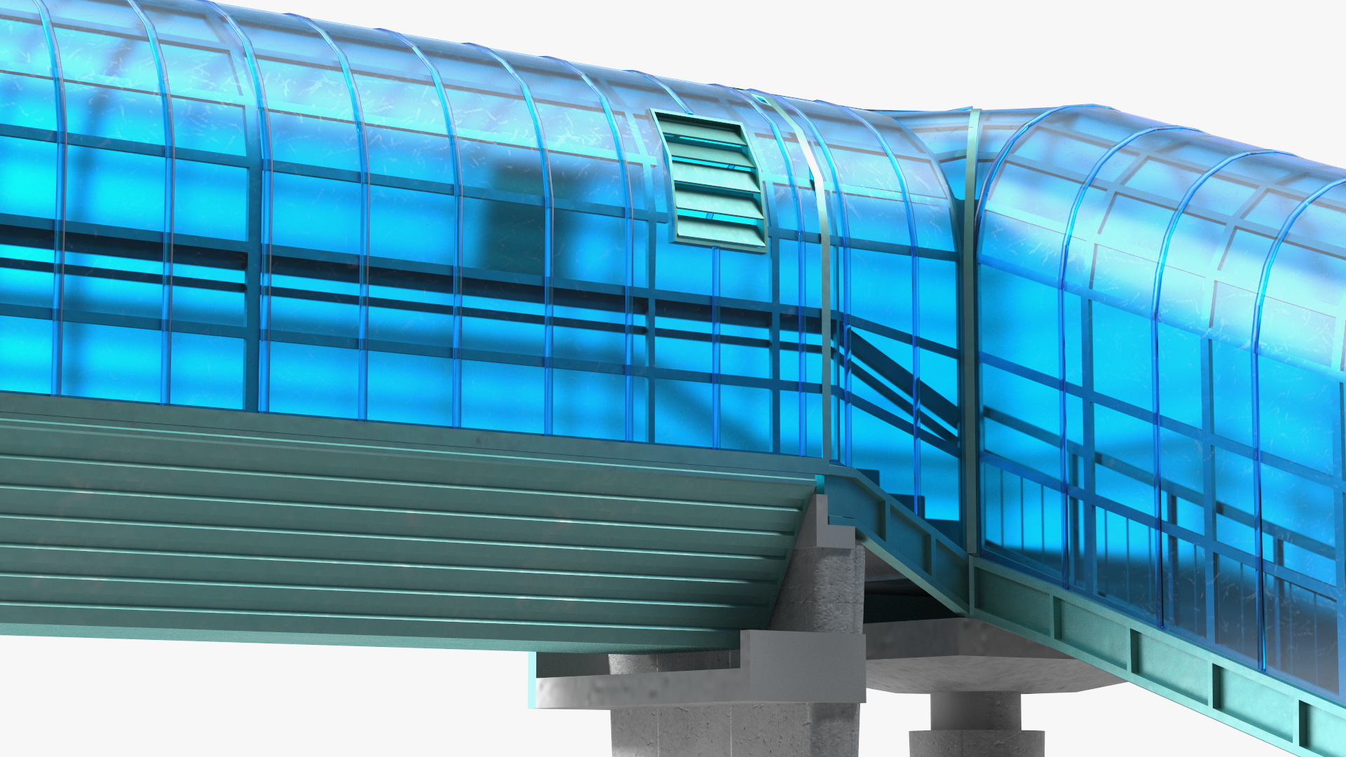 Above Ground Pedestrian Crossing 2-lane Road 3D model