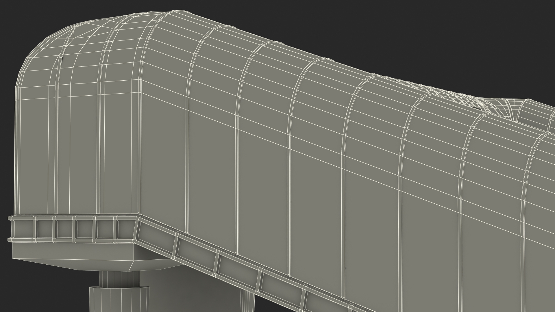 Above Ground Pedestrian Crossing 2-lane Road 3D model