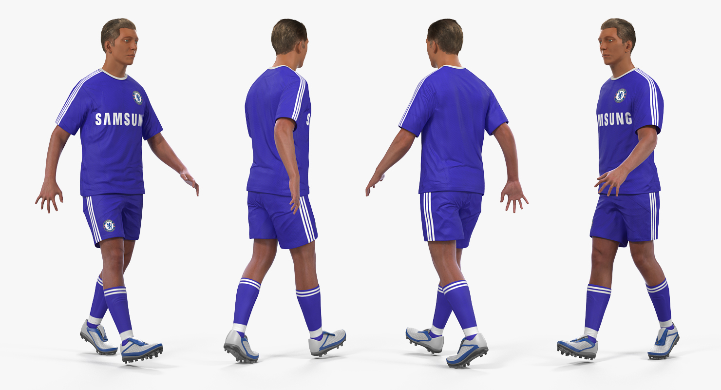 3D model Soccer or Football Player Chelsea Rigged