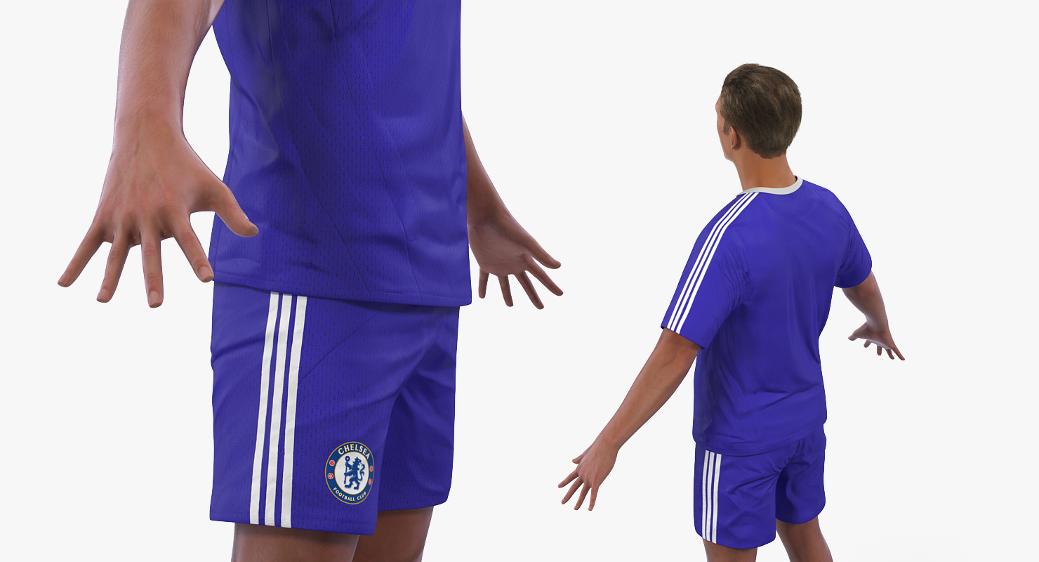 3D model Soccer or Football Player Chelsea Rigged