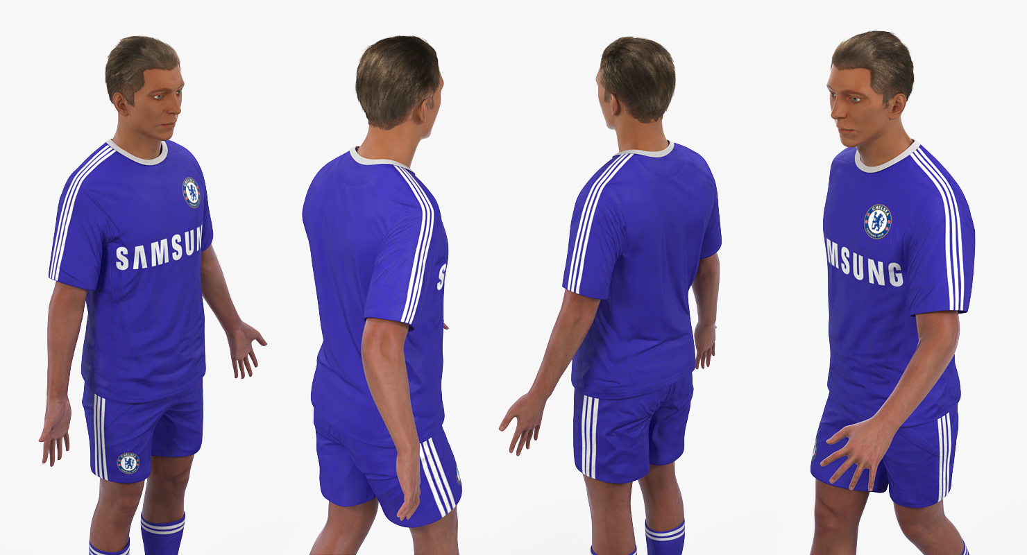 3D model Soccer or Football Player Chelsea Rigged