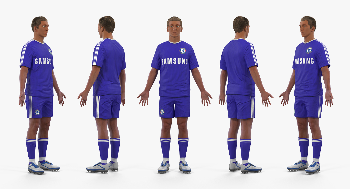 3D model Soccer or Football Player Chelsea Rigged