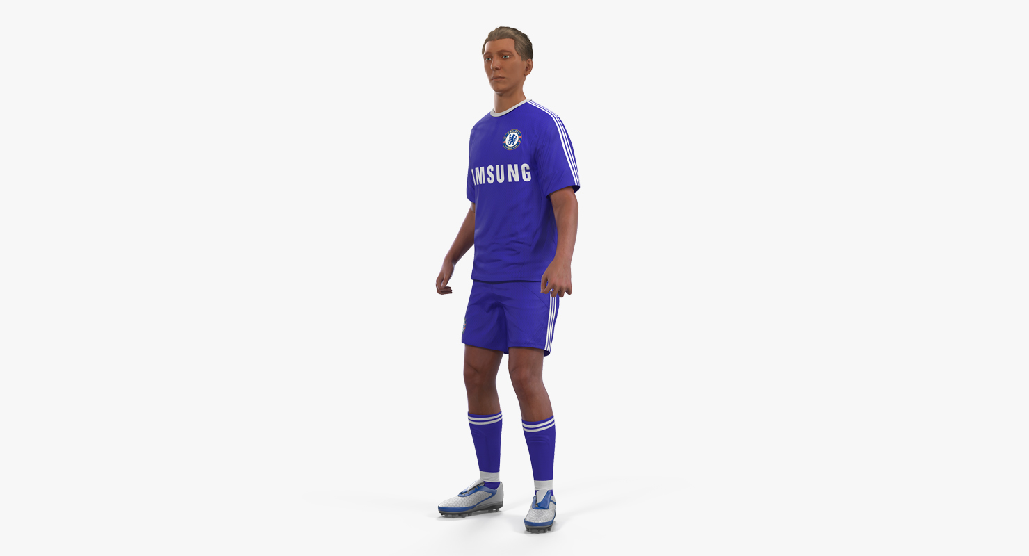3D model Soccer or Football Player Chelsea Rigged