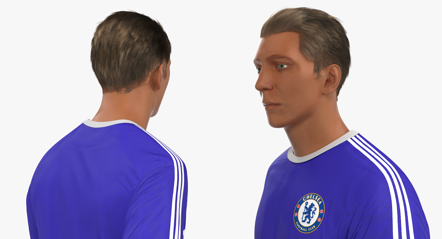3D model Soccer or Football Player Chelsea Rigged