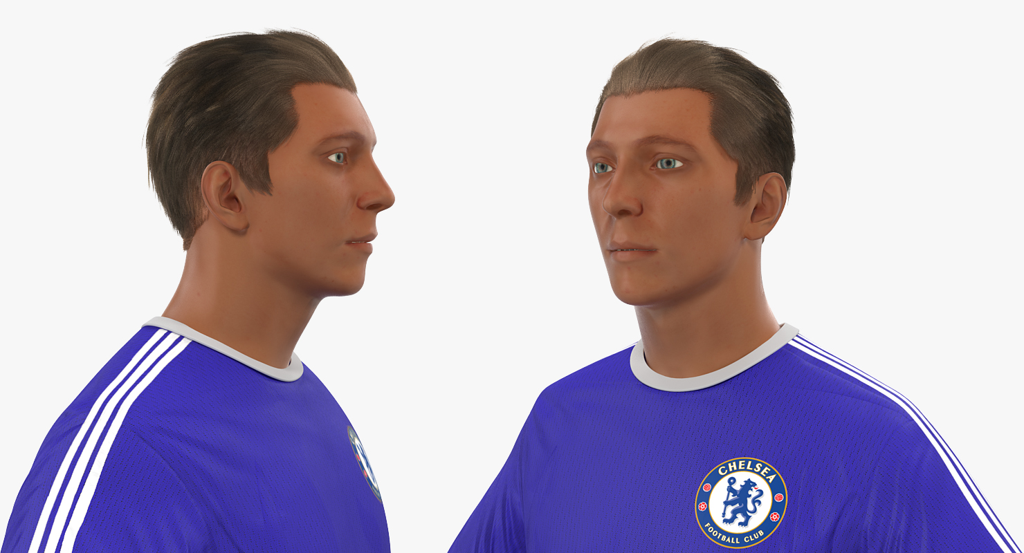 3D model Soccer or Football Player Chelsea Rigged