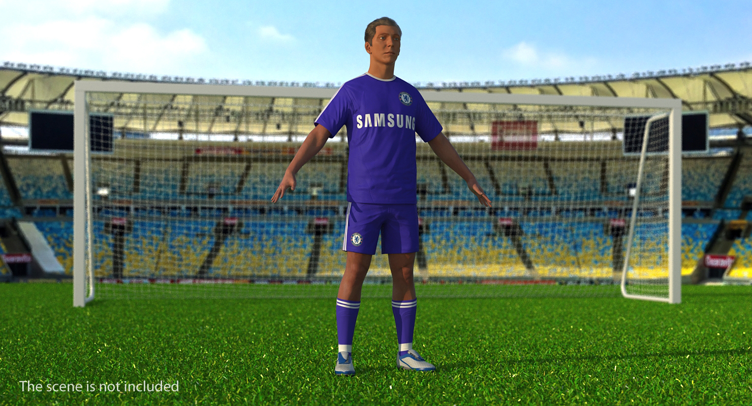 3D model Soccer or Football Player Chelsea Rigged