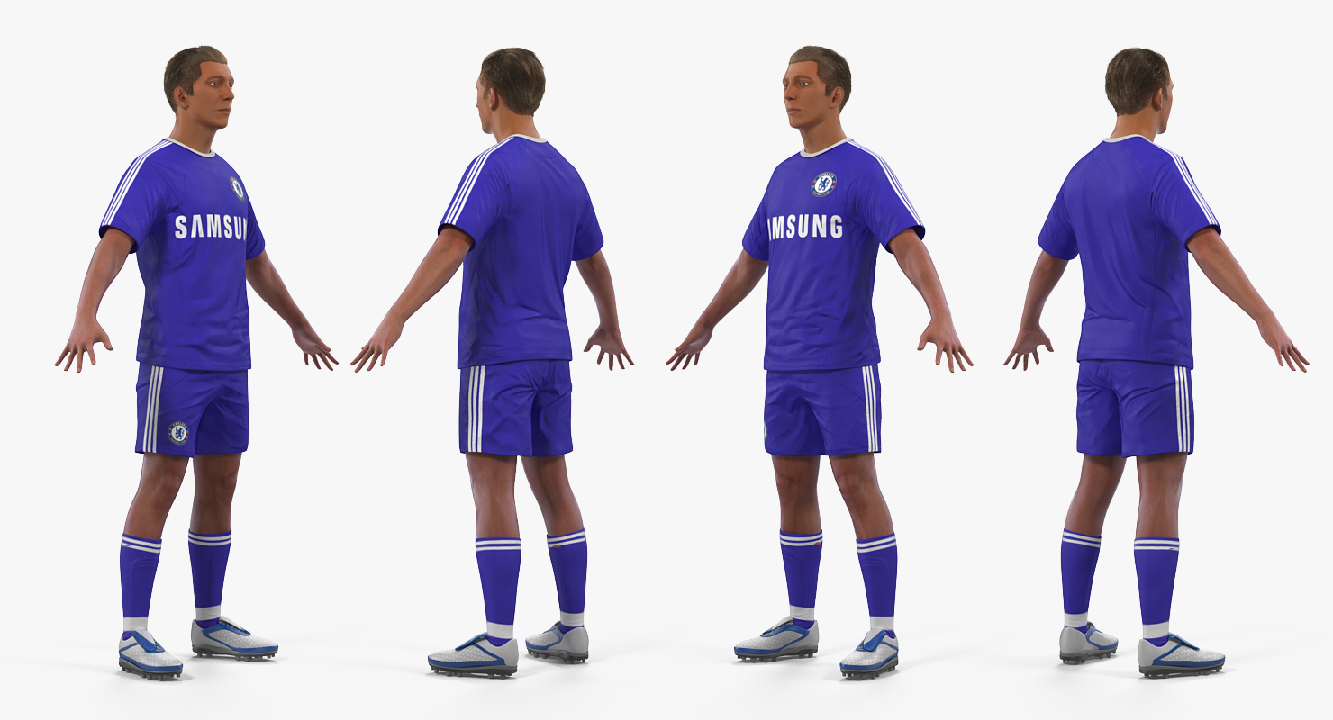 3D model Soccer or Football Player Chelsea Rigged
