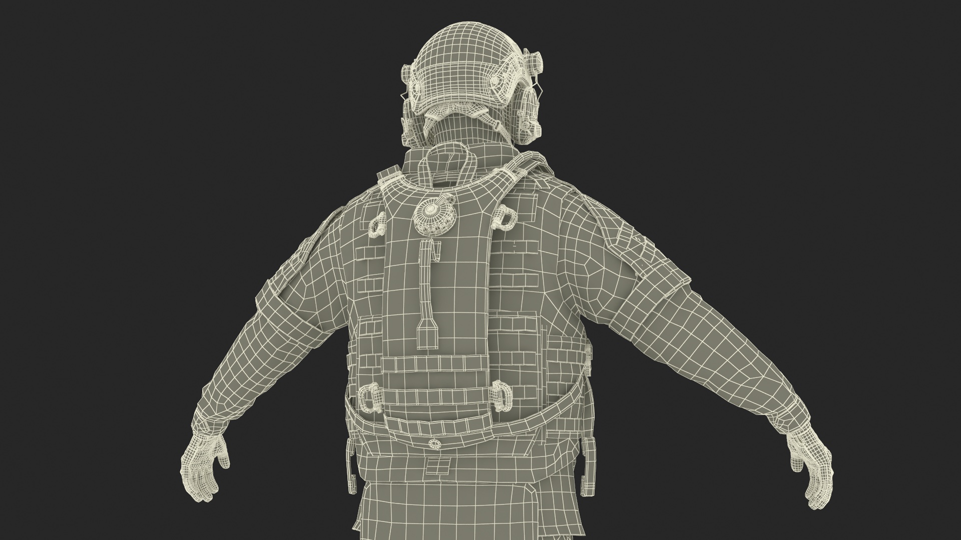 Soldier with Hydration Carrier Backpack 3D model