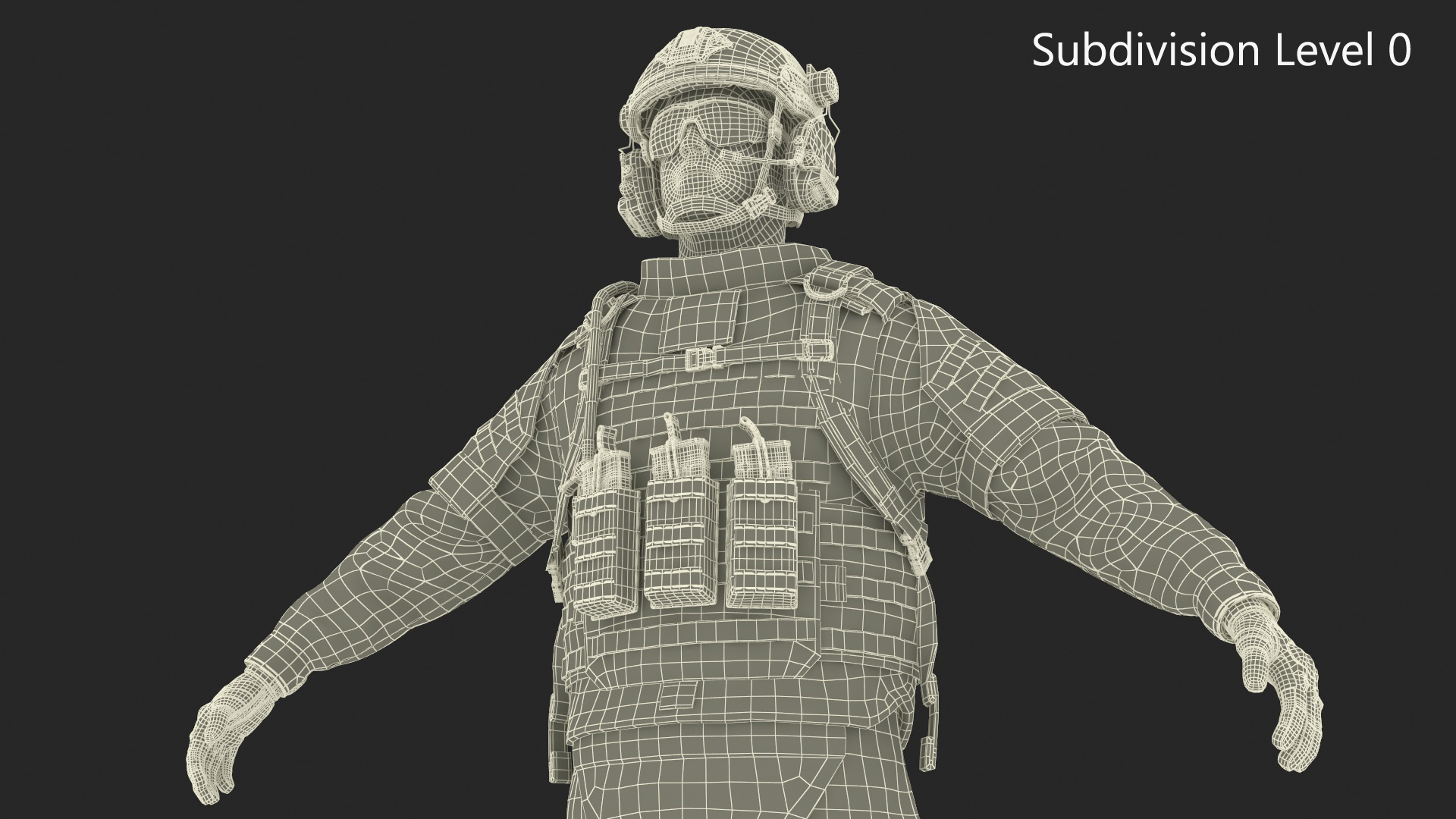 Soldier with Hydration Carrier Backpack 3D model