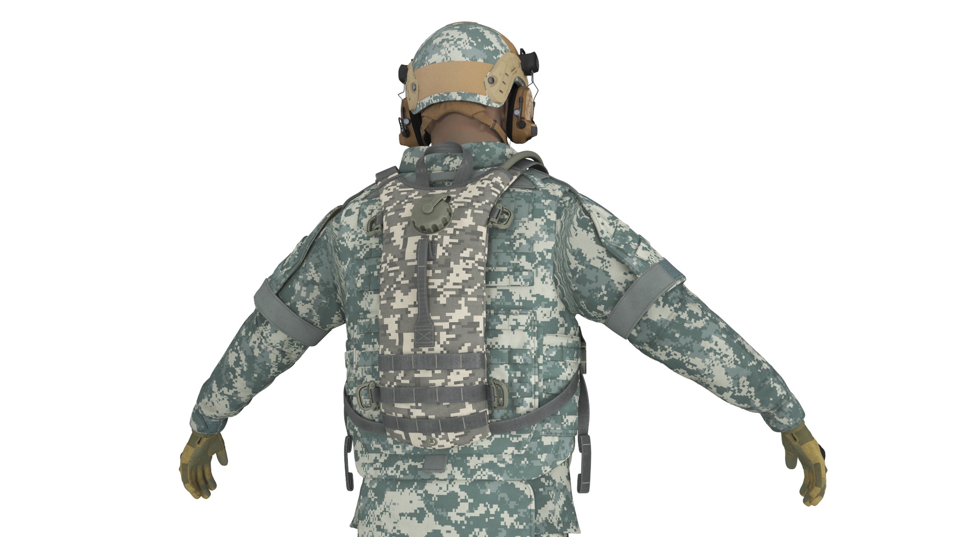Soldier with Hydration Carrier Backpack 3D model
