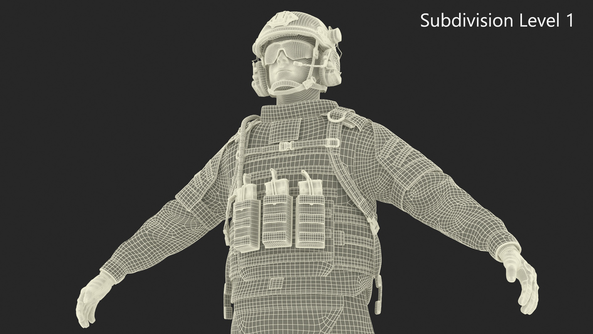 Soldier with Hydration Carrier Backpack 3D model