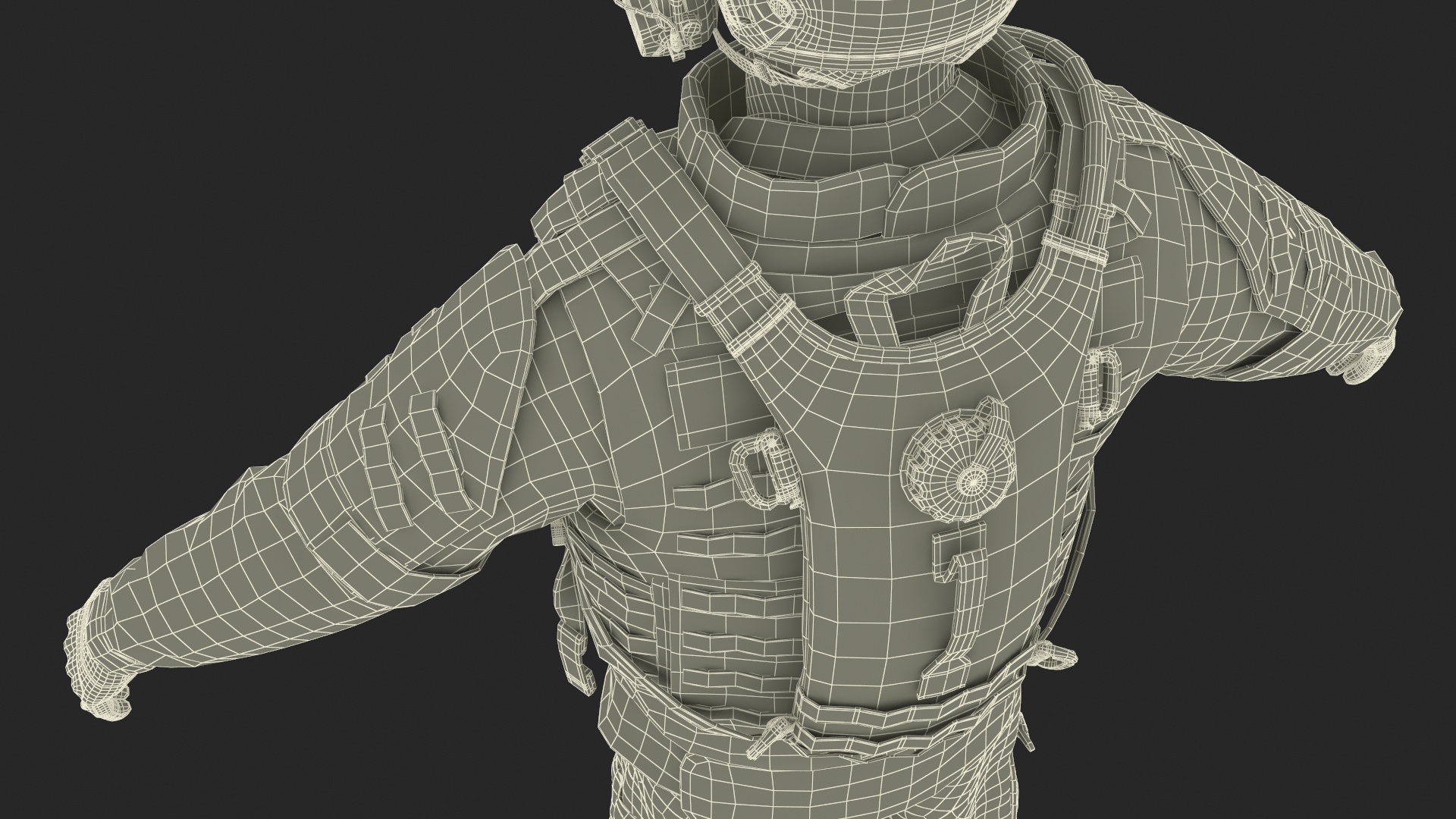 Soldier with Hydration Carrier Backpack 3D model